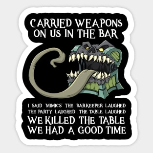 Mimic Creature Illustration Fun RPG Saying Roleplaying Meme Sticker